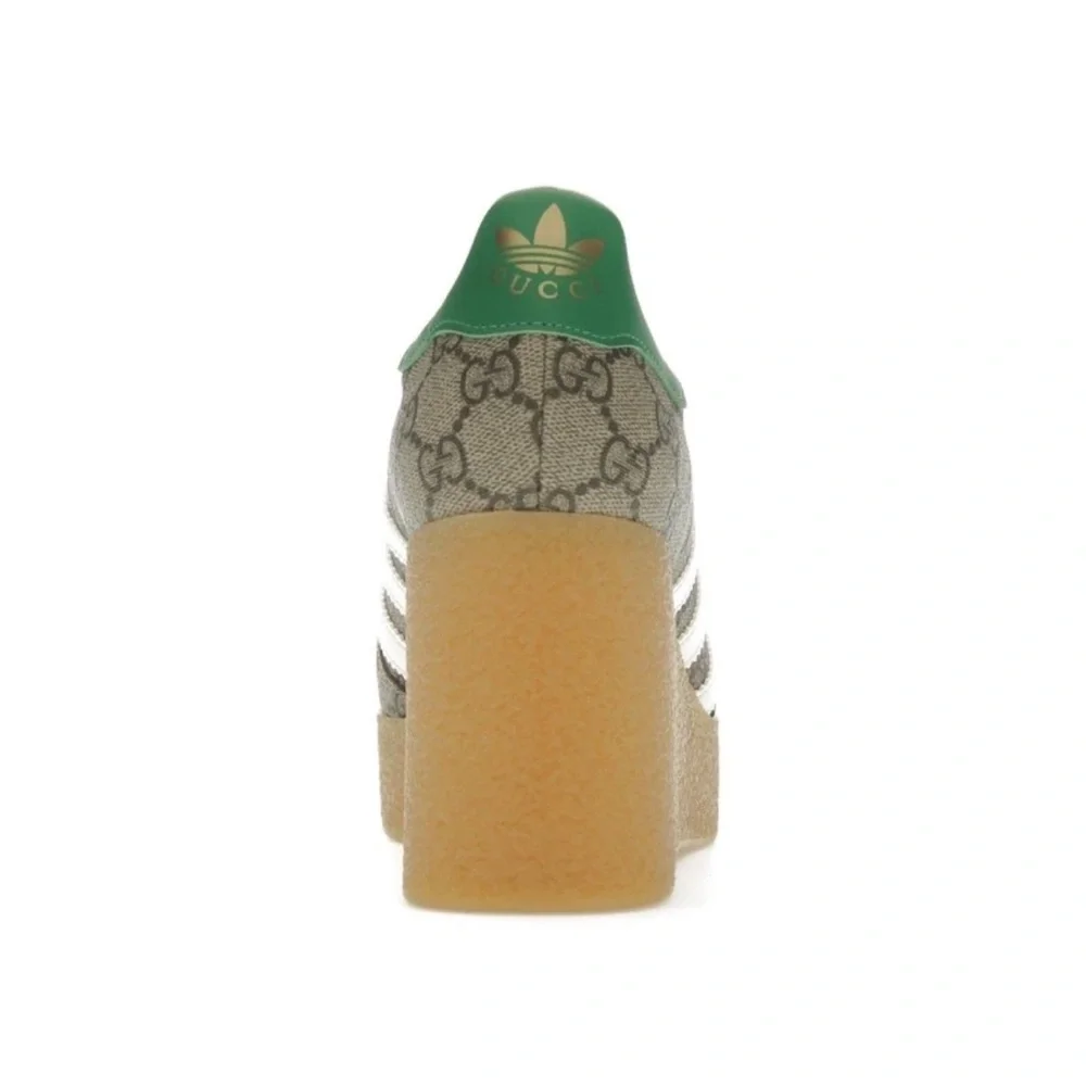 GUCCI X ADIDAS GAZELLE PLATFORM WEDGE GG SUPREME MONOGRAM CANVAS SNEAKERS 38.5 - Picture 6 of 6